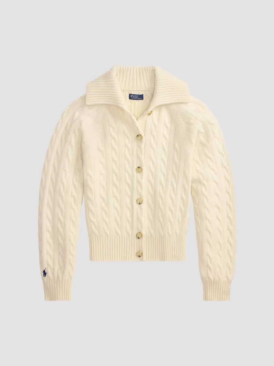 Cable-Knit Wool-Cashmere Cardigan