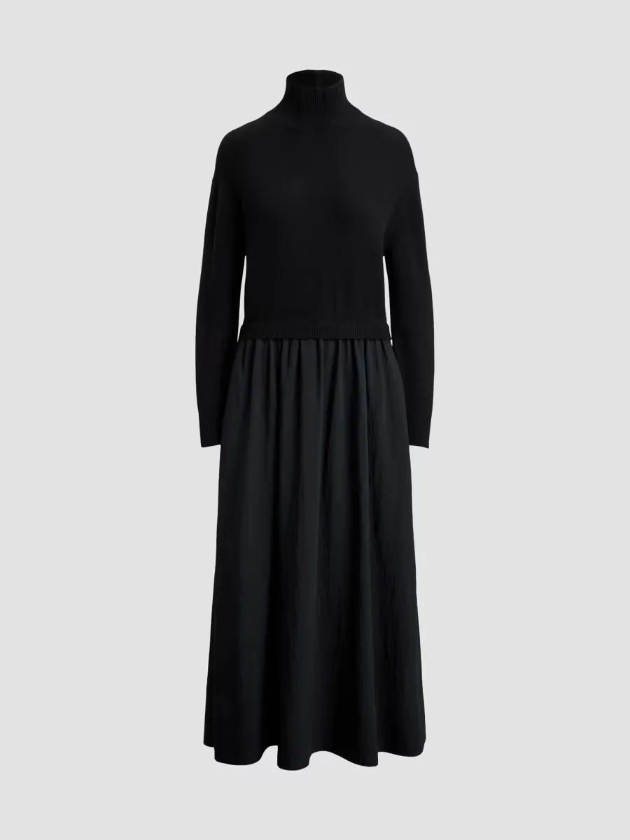 Wool Crepe A-Line Midi Dress by Polo Ralph Lauren