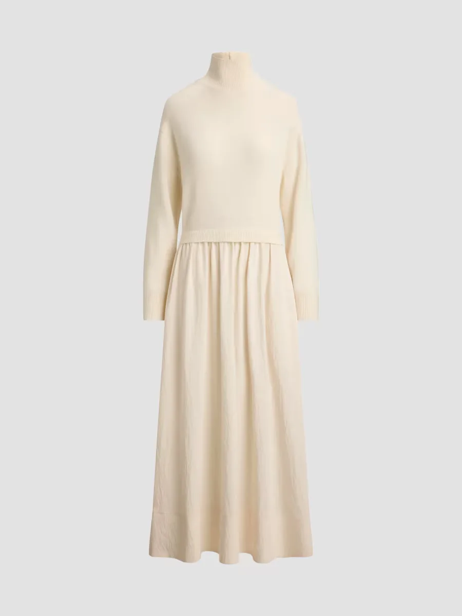 Wool & Crepe Maxi Dress by Polo Ralph Lauren