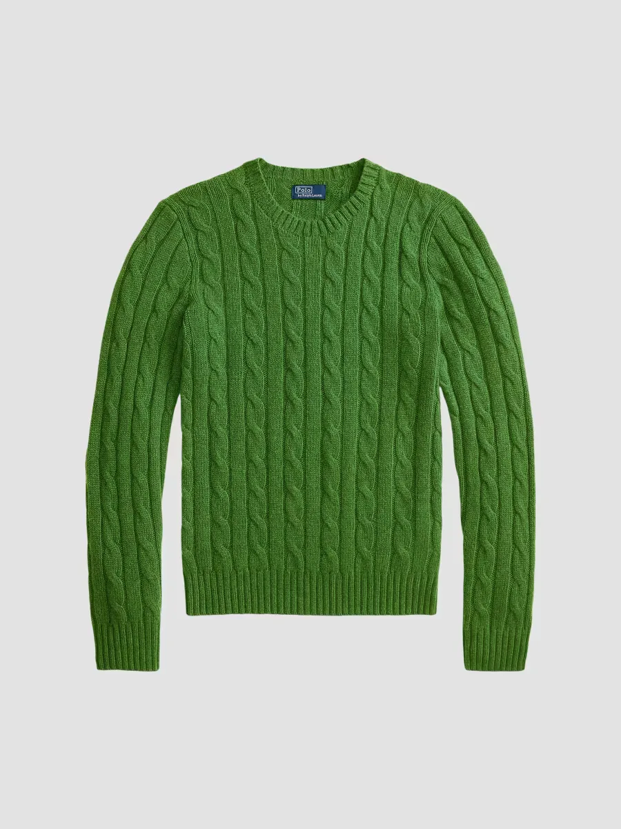 Cable-Knit Cashmere Crewneck Sweater by Polo Ralph Lauren