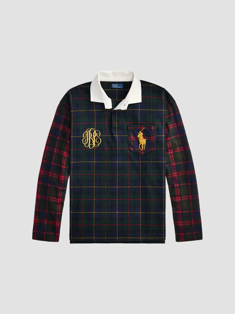 Logo Plaid Cotton Rugby Shirt by Polo Ralph Lauren