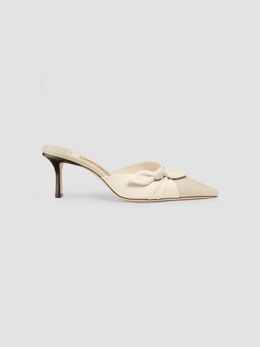 Riviera Livi 65MM Canvas & Leather Mules