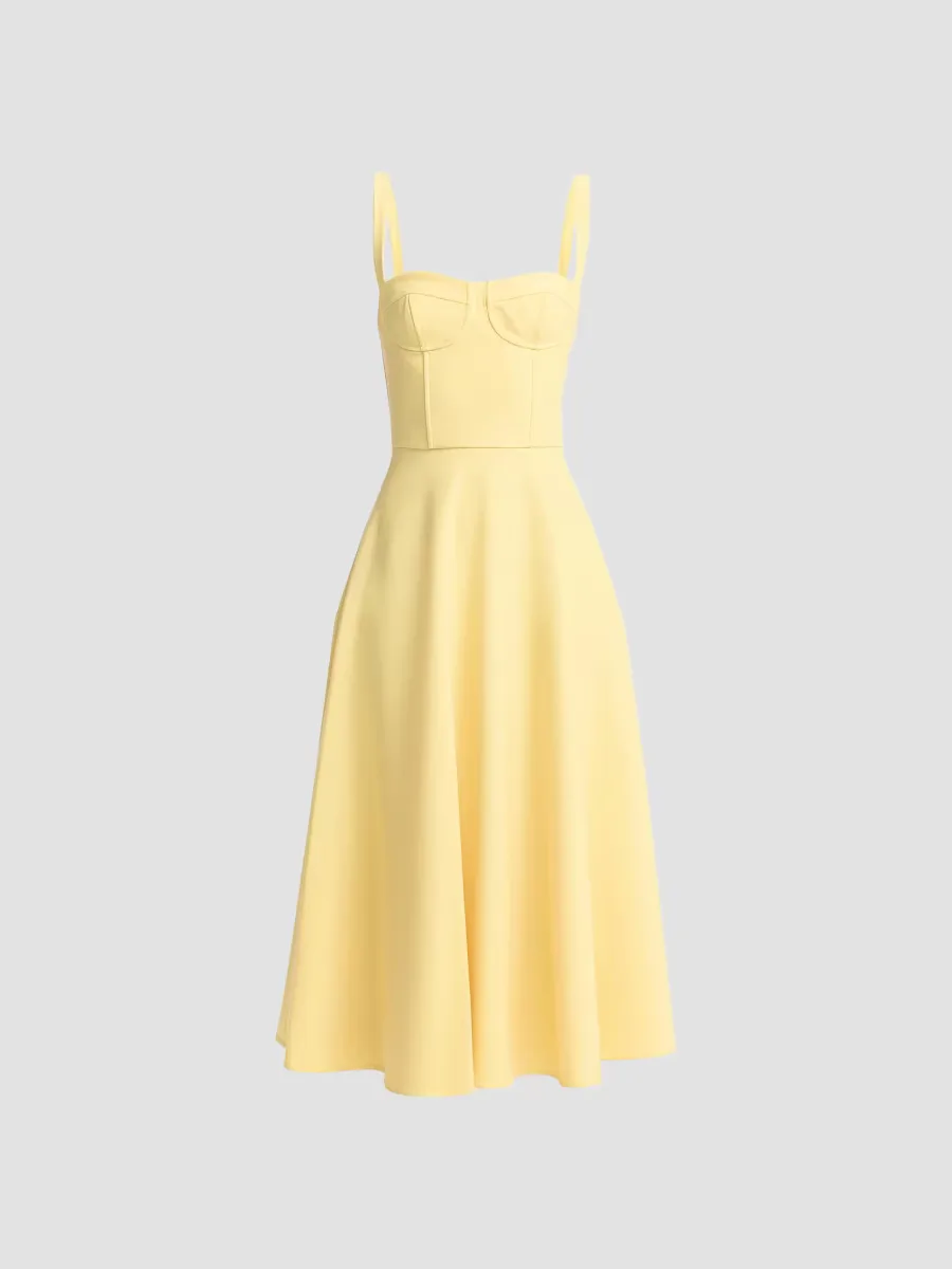 Bustier Stretch Wool Day Dress by Oscar de la Renta