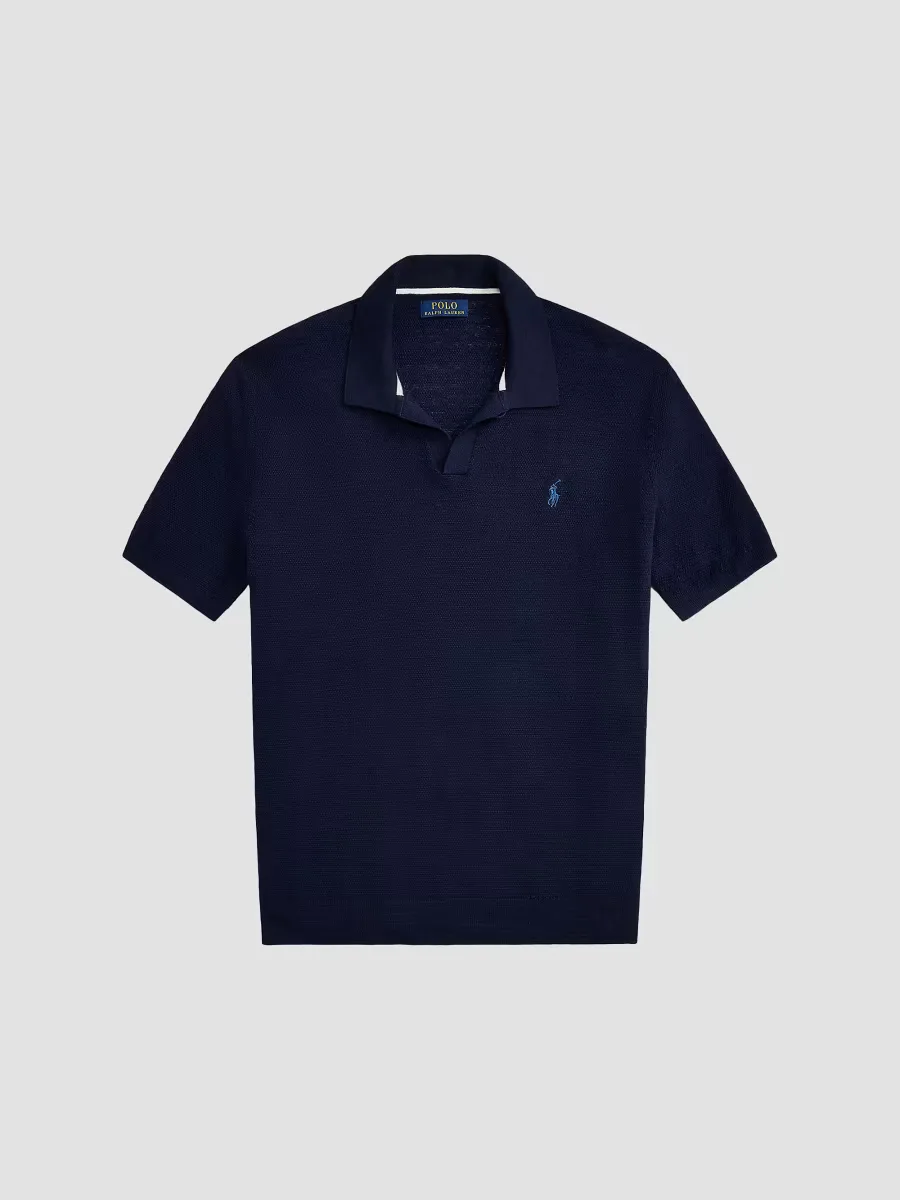 Cotton-Linen Knit Polo Shirt by Polo Ralph Lauren