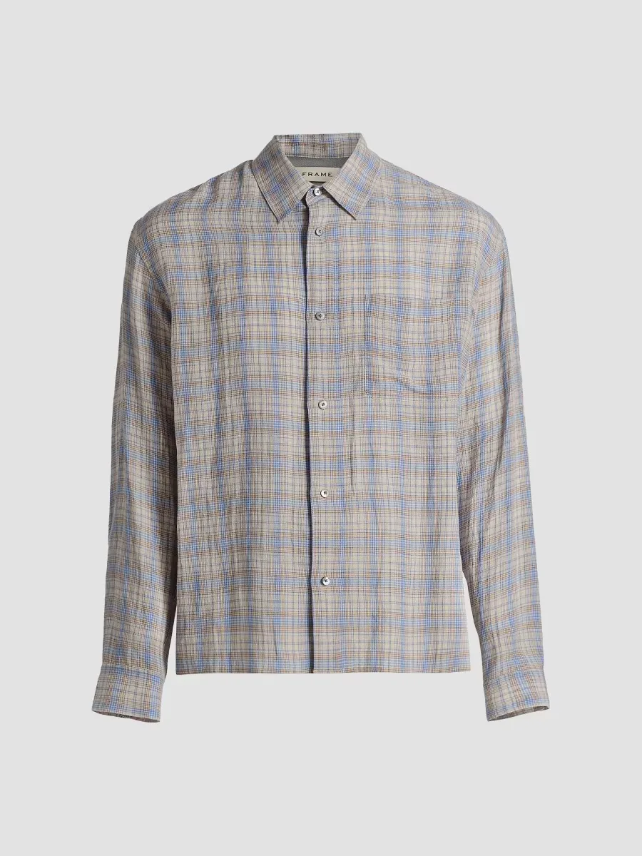 Lightweight Plaid Button-Front Shirt by FRAME