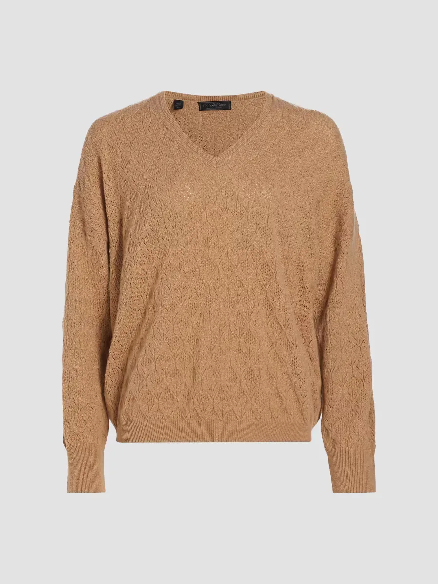 Collection Pointelle V-Neck Cashmere Sweater by Saks Fifth Avenue
