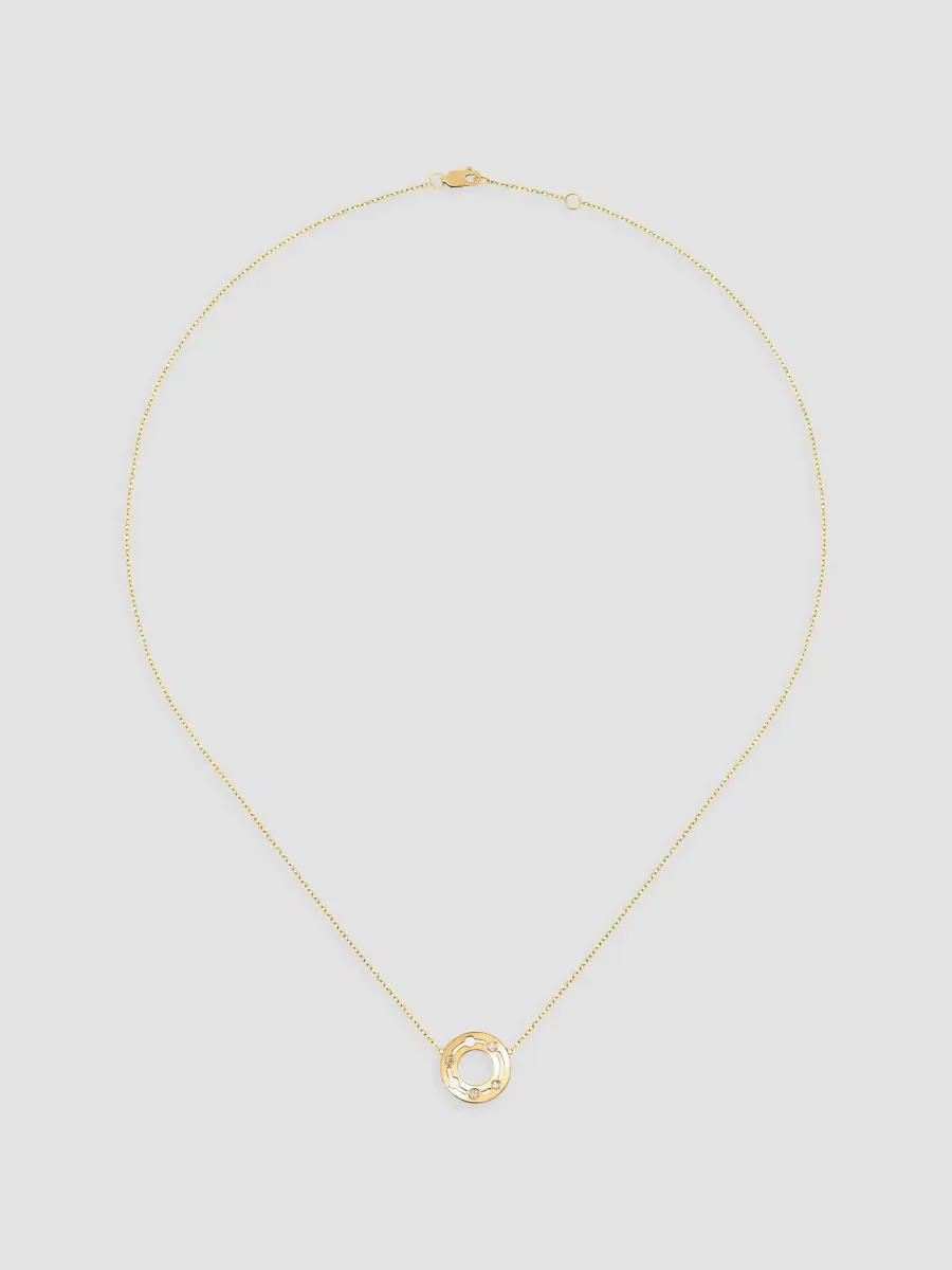 Pulse 18K Yellow Gold & 0.04 TCW Diamond Pendant Necklace