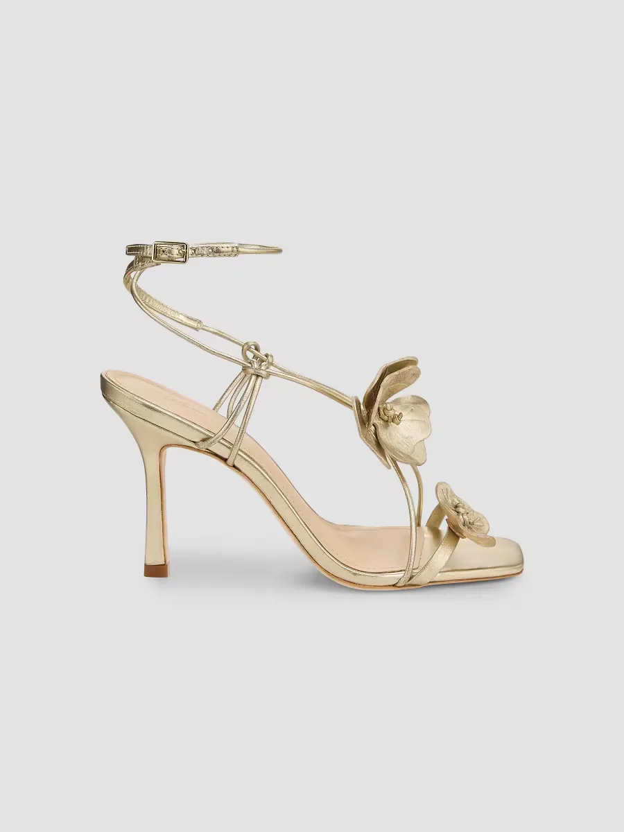 90MM Flower-Accent Leather Sandals