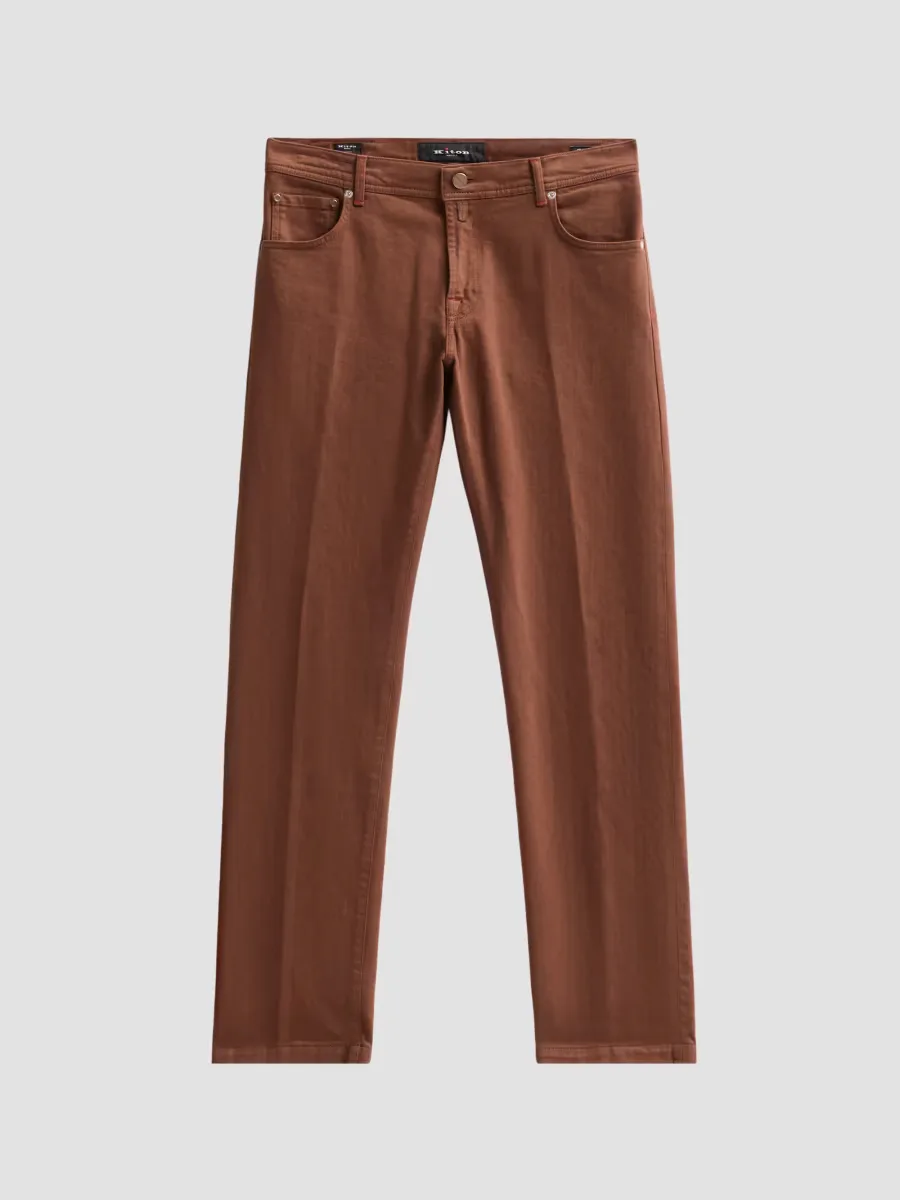Stretch-Cotton Slim-Fit Trousers by Kiton