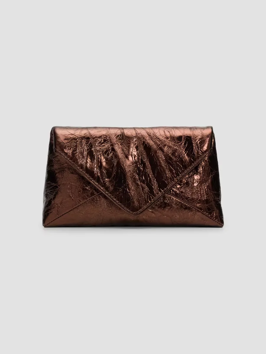 Small Crinkled Leather Envelope Bag by Dries Van Noten