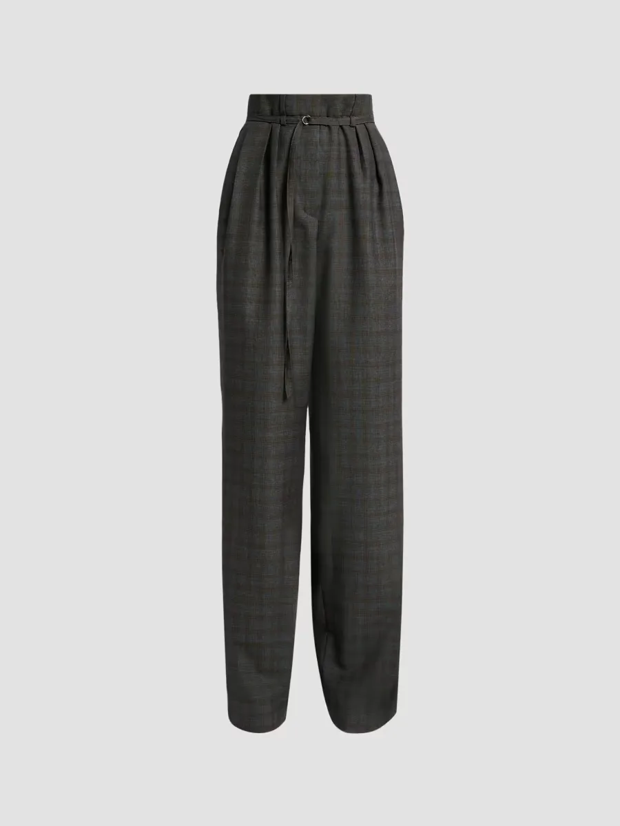 Peacha Plaid Wool Pants by Dries Van Noten