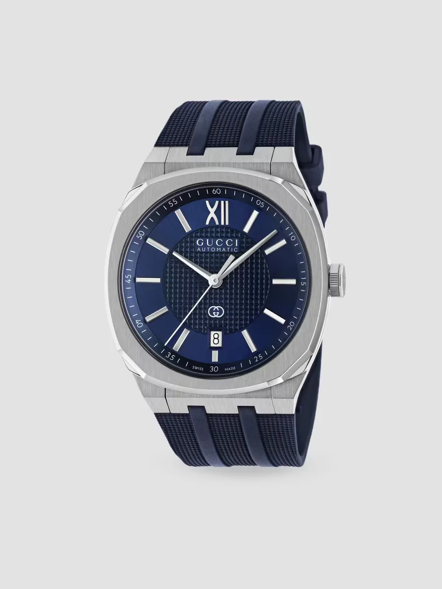 25H Stainless Steel & Rubber Strap Watch 40MM by Gucci