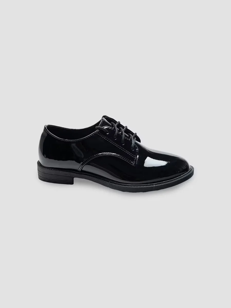 Faux Patent Leather Oxford Laced Dress Shoes by Moustache