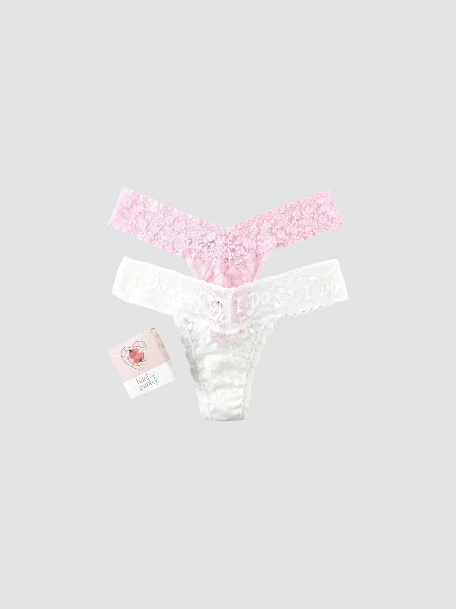 2-Pack I Do Shimmer Lace Low-Rise Thongs by Hanky Panky