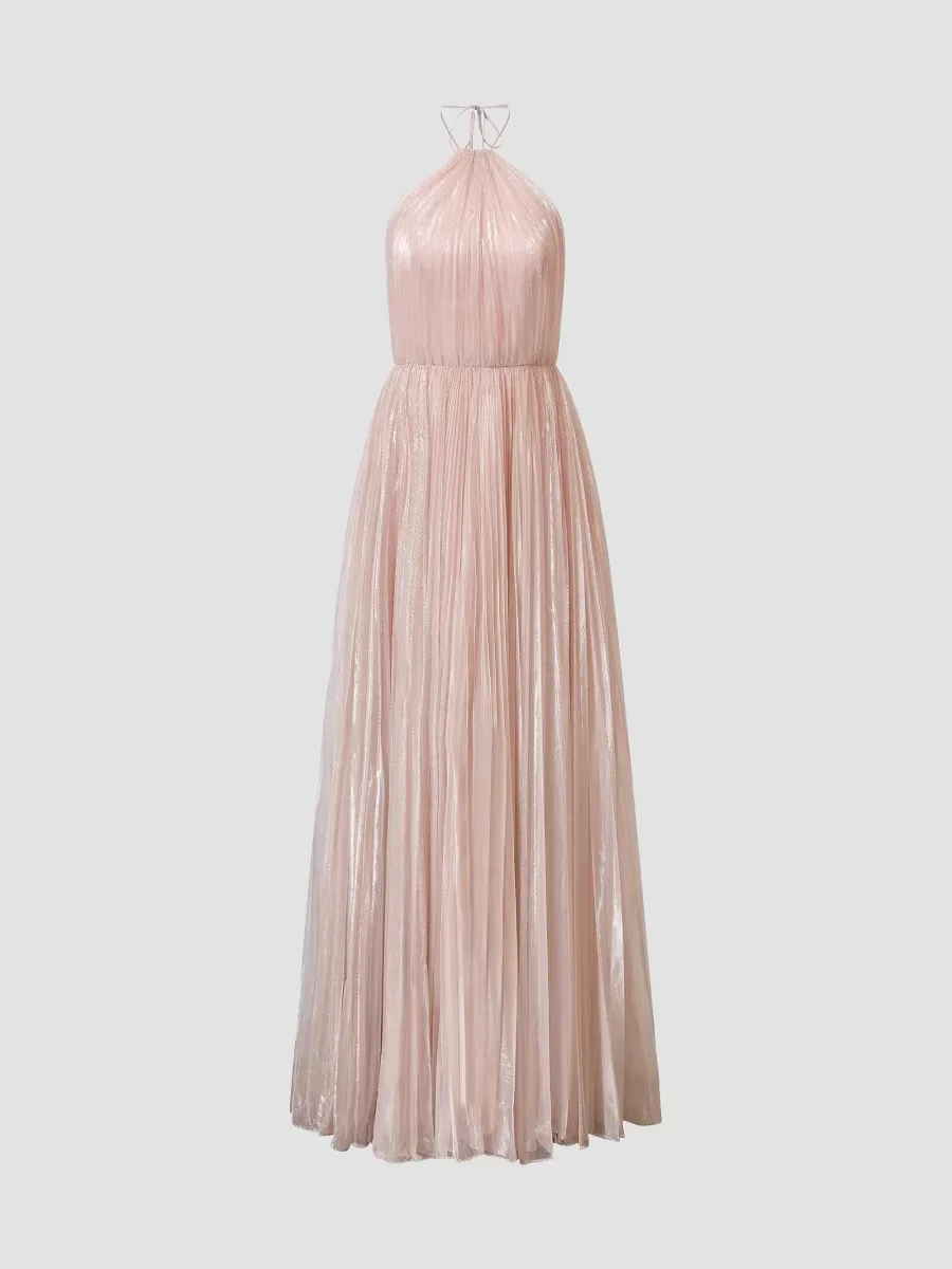 Marisol Plissé Lurex Halterneck Gown by Halston