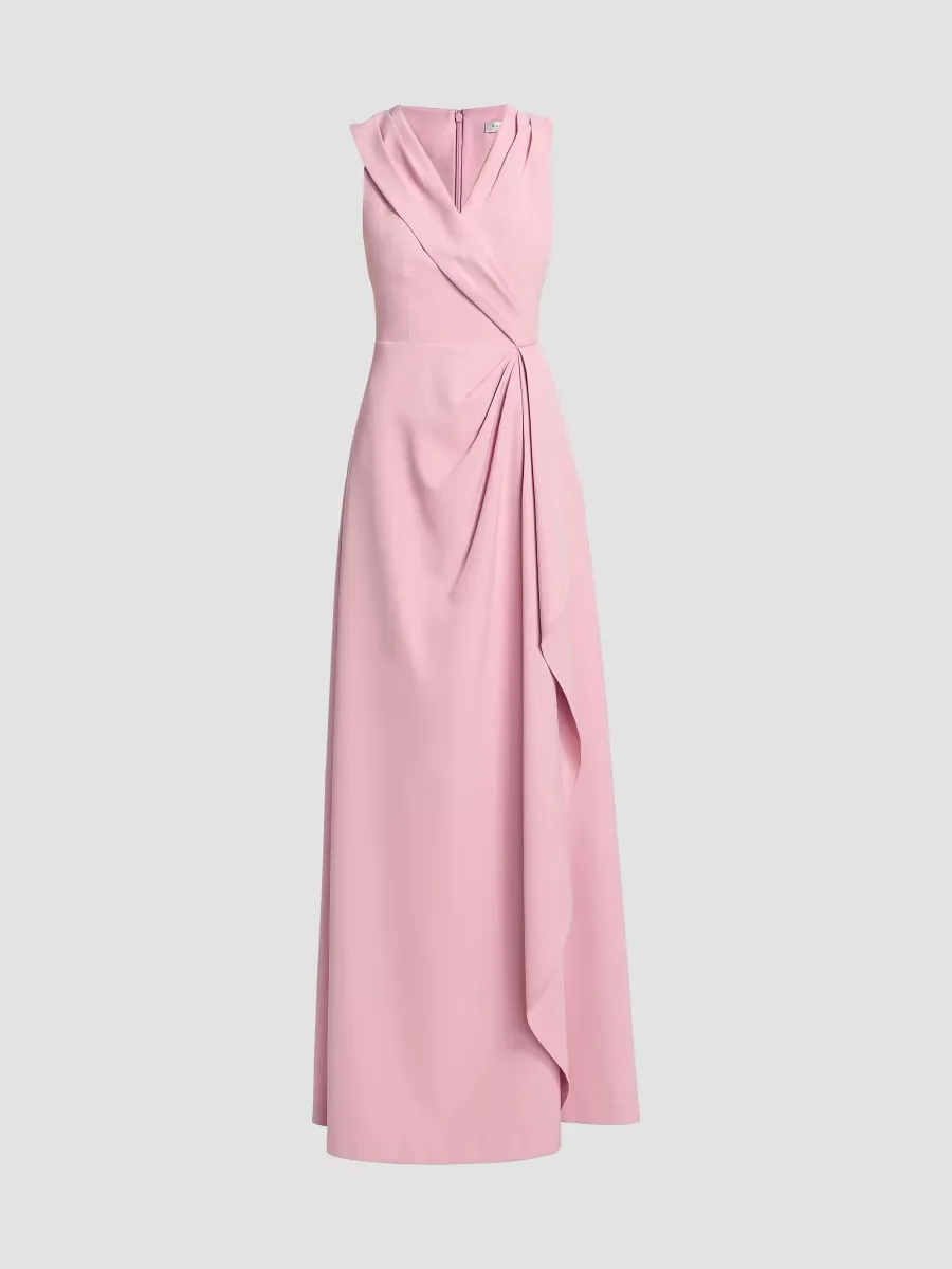 Fiona Stretch Crepe Walk-Through Jumpsuit by Kay Unger