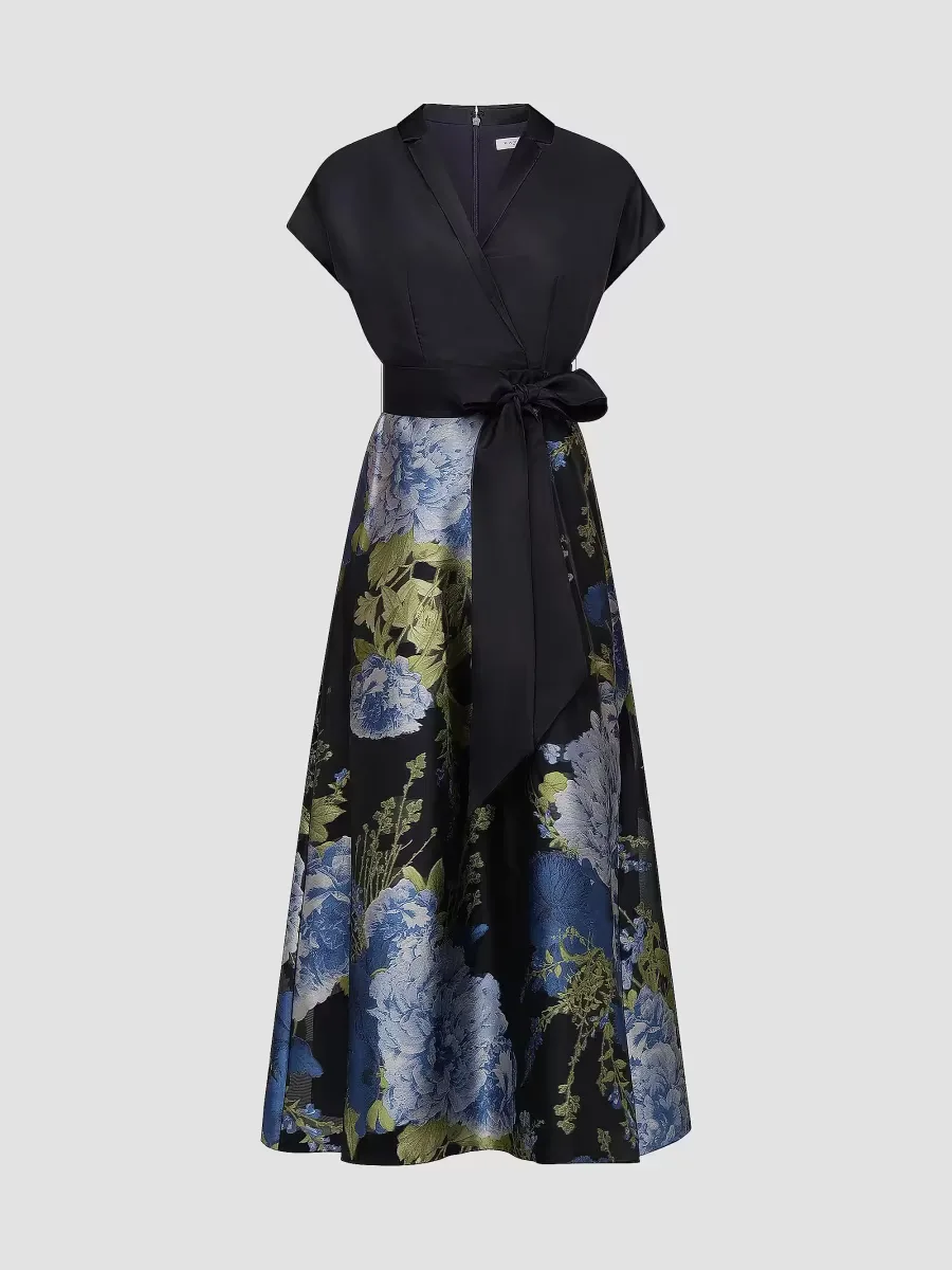 Samira Metallic Floral Gown