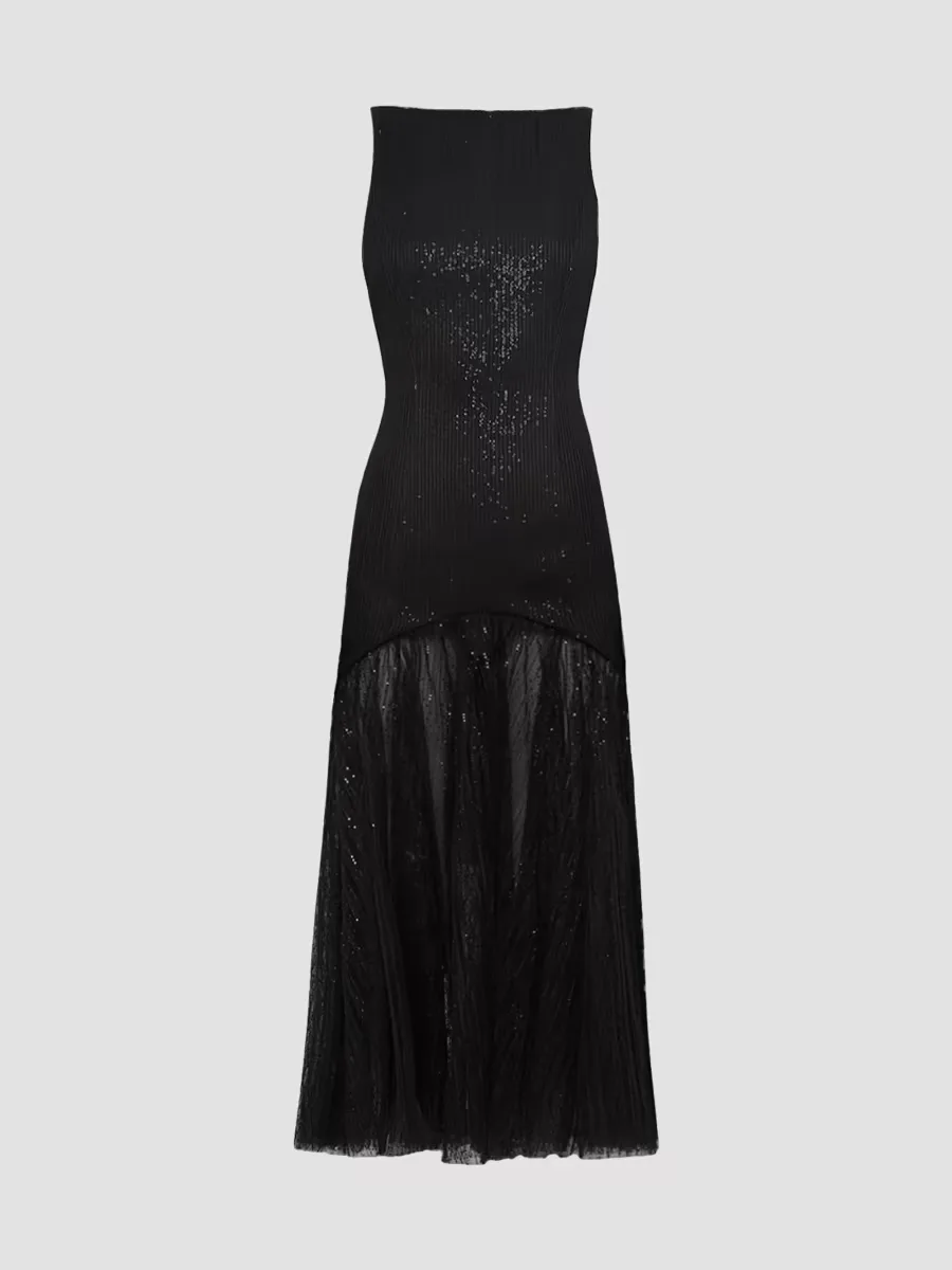 Boatneck Circle-Hem Midi Dress by Prabal Gurung
