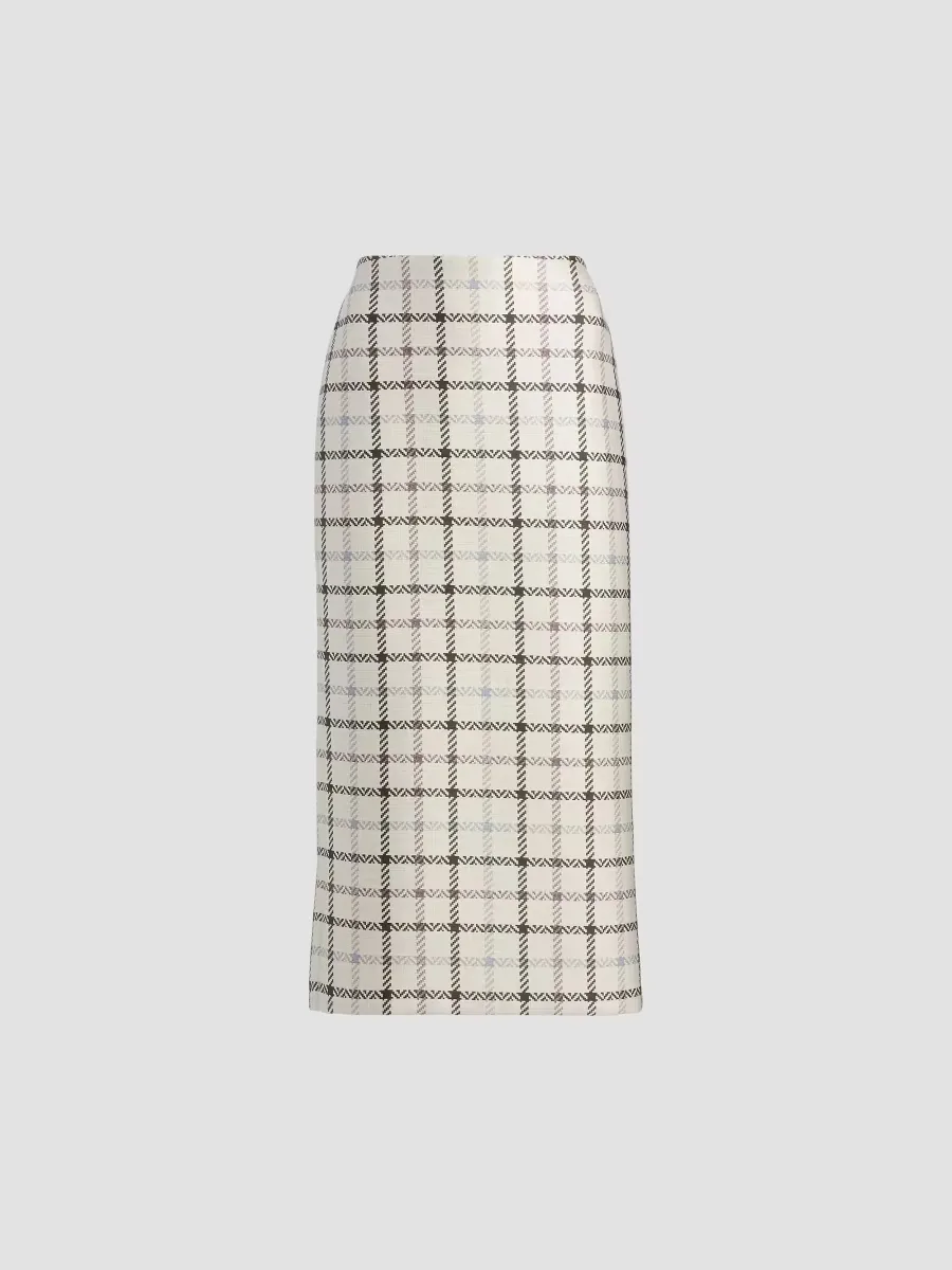 Mercer Plaid Pencil Skirt by Brandon Maxwell