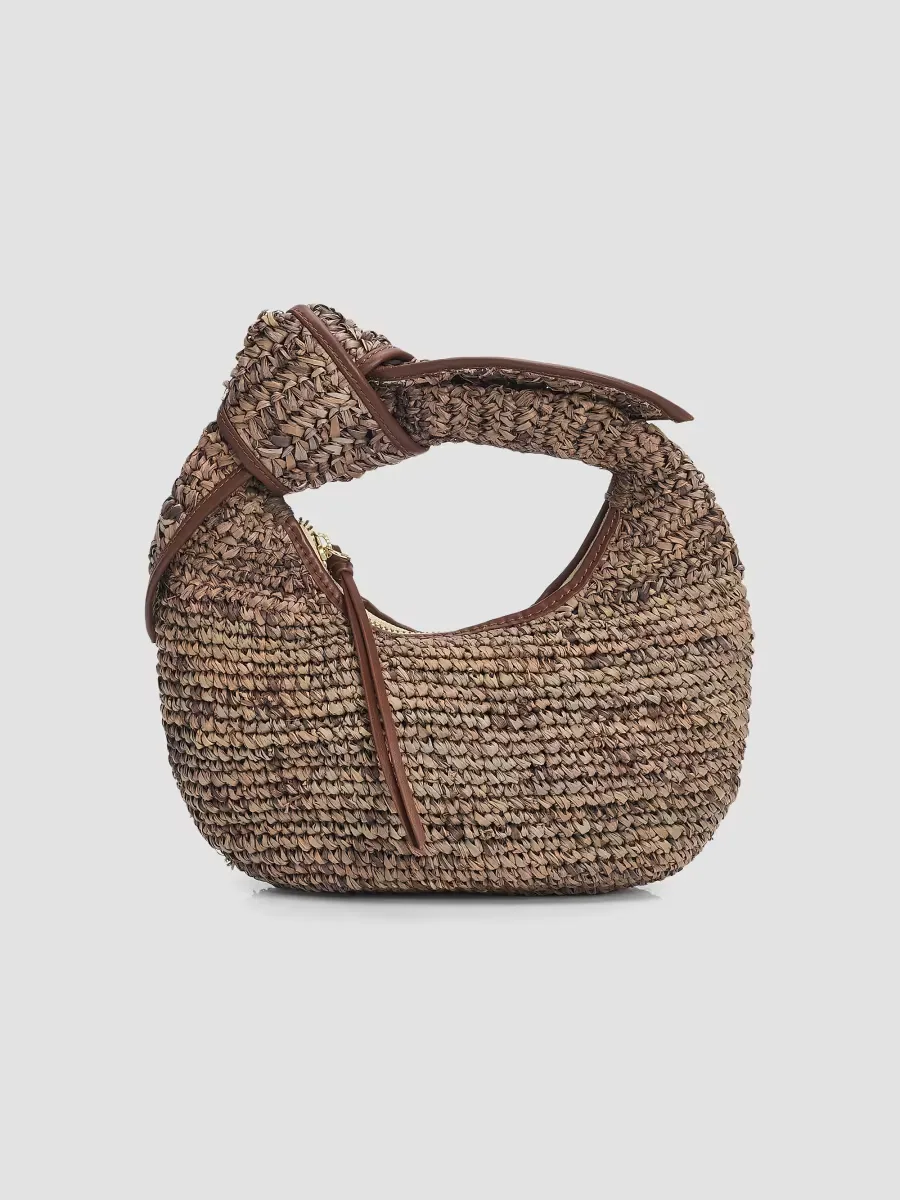 The Josie Knotted Raffia Top Handle Bag by Poolside