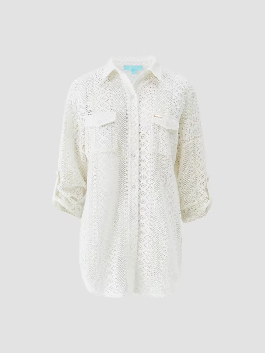 Elena Crochet Oversized Shirt by Melissa Odabash
