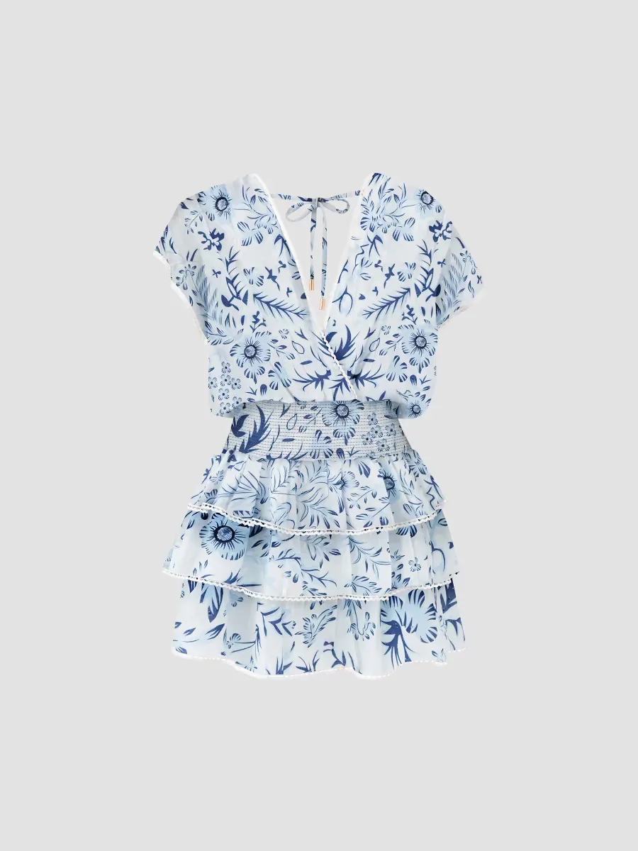 Jess Printed Tiered Mini Dress by Melissa Odabash