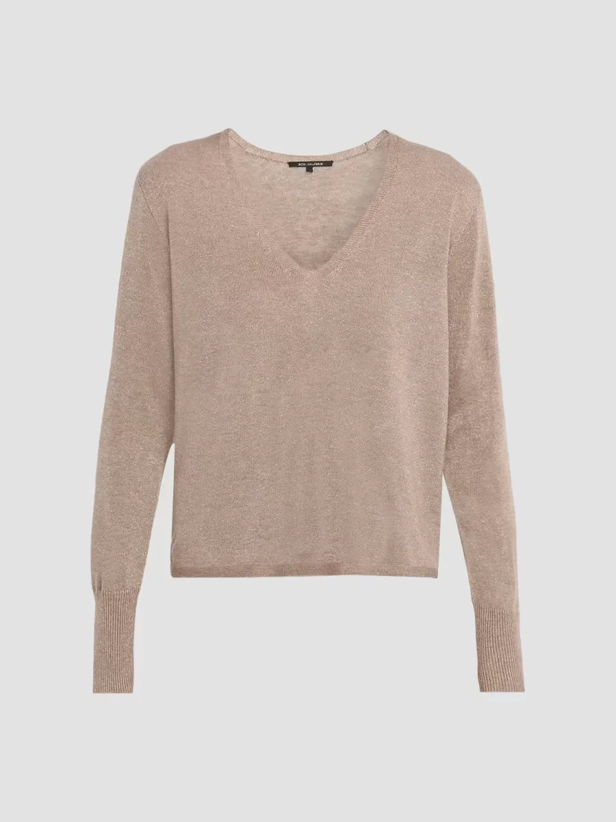 Vinny Wool Shimmer V-Neck Sweater by Kobi Halperin