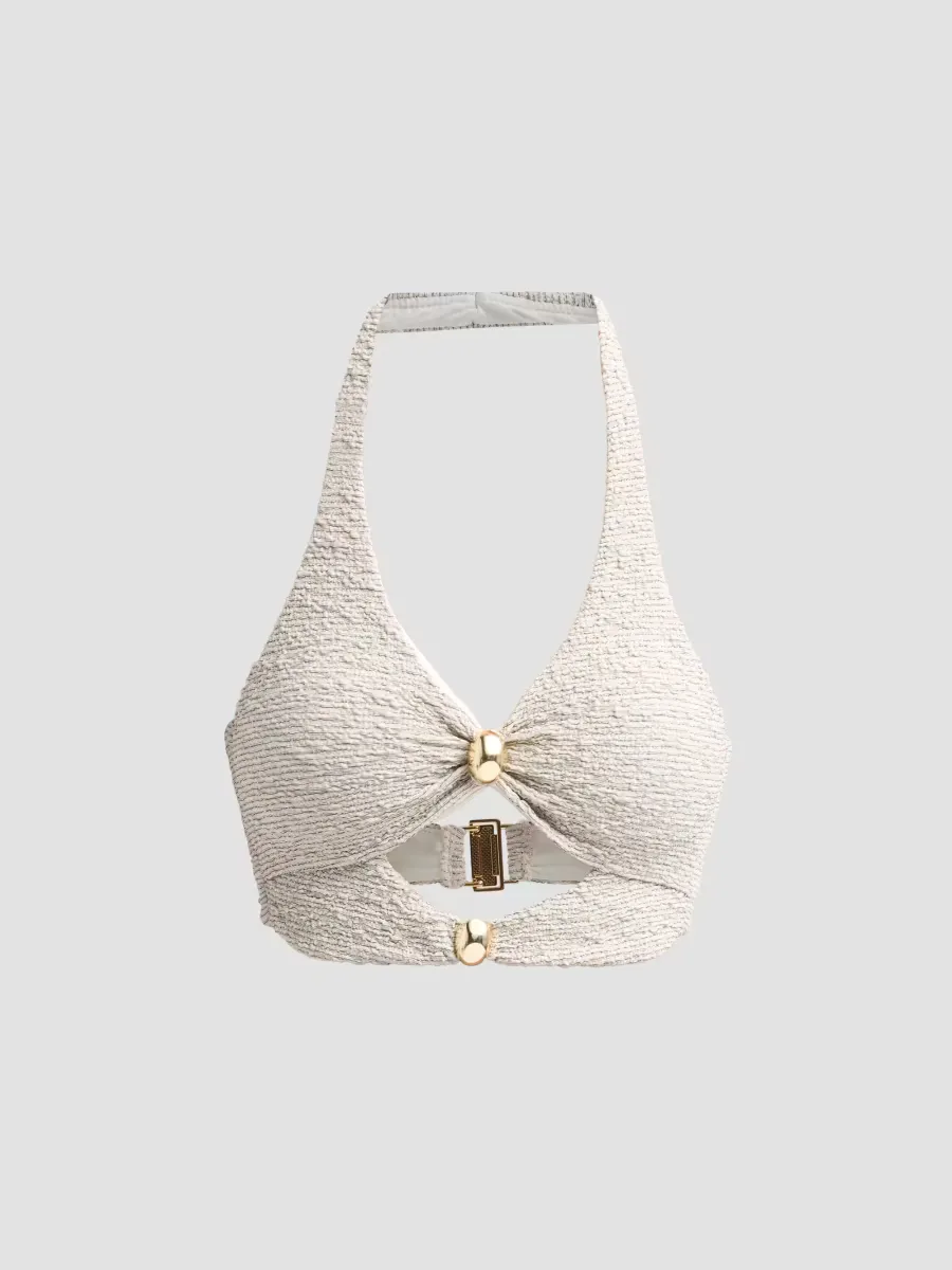Silversand Cut-Out Halter Swim Top by PatBO