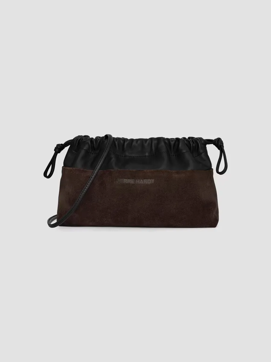 Twin Colorblocked Suede & Leather Drawstring Clutch by Pierre Hardy