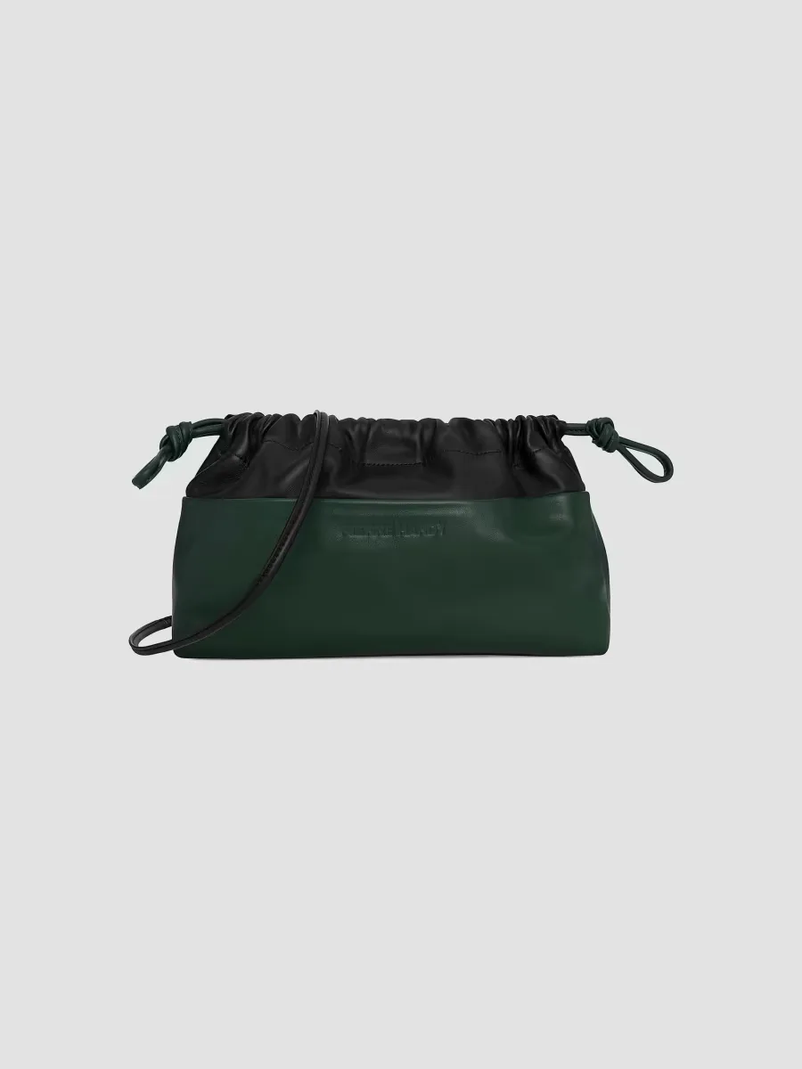 Twin Colorblocked Leather Drawstring Clutch by Pierre Hardy
