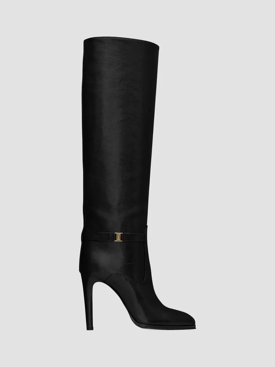Diane Boots in Grained Leather by Saint Laurent