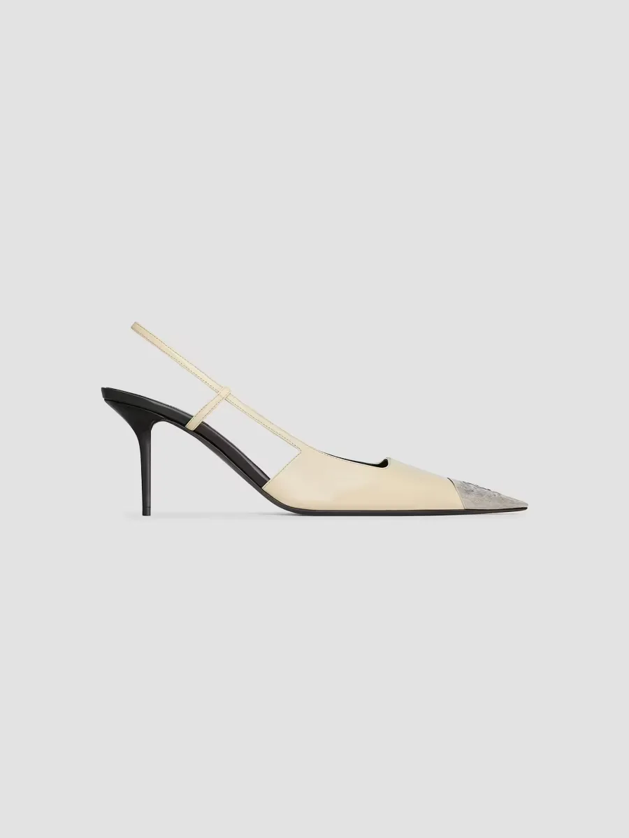 Jeanne Slingback Pumps in Smooth Leather by Saint Laurent