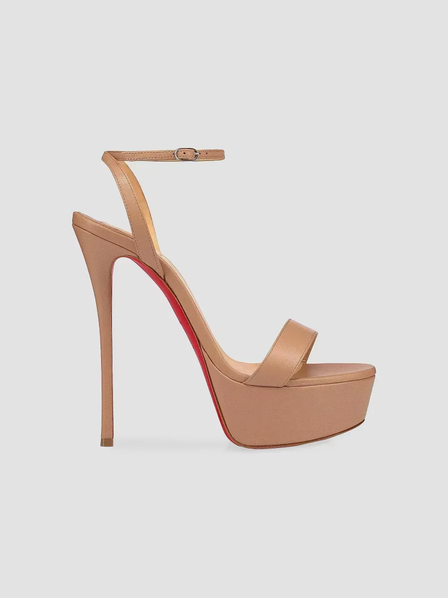 Loubi Queen Alta 150MM Leather Platform Sandals by Christian Louboutin