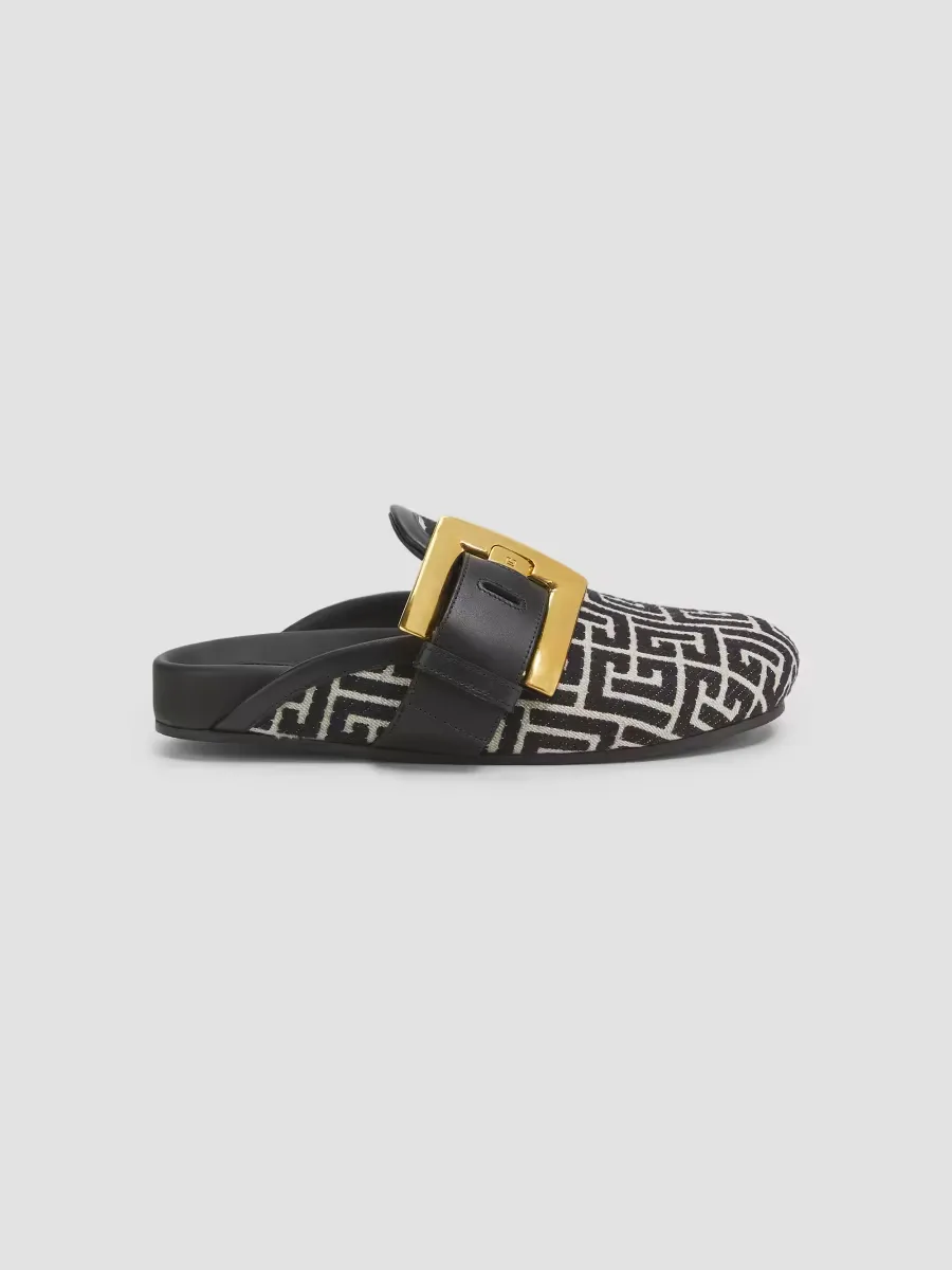 Anthem Monogram Jacquard Mules by Balmain