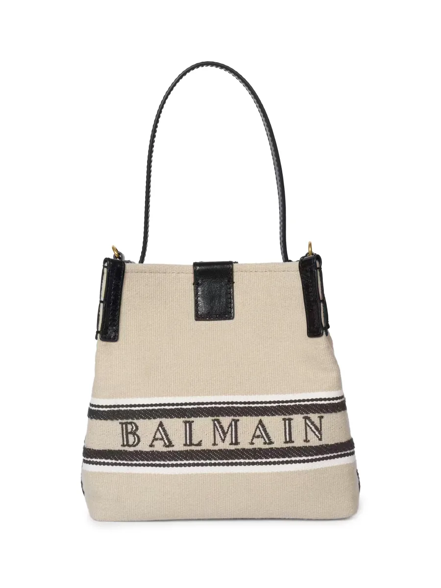 Release Logo Canvas Bucket Bag by Balmain