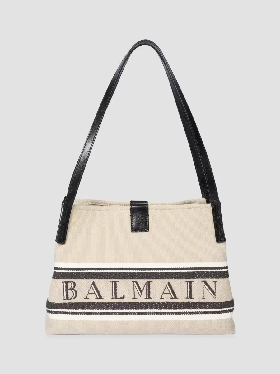 Release Medium Canvas Shopper Tote Bag by Balmain