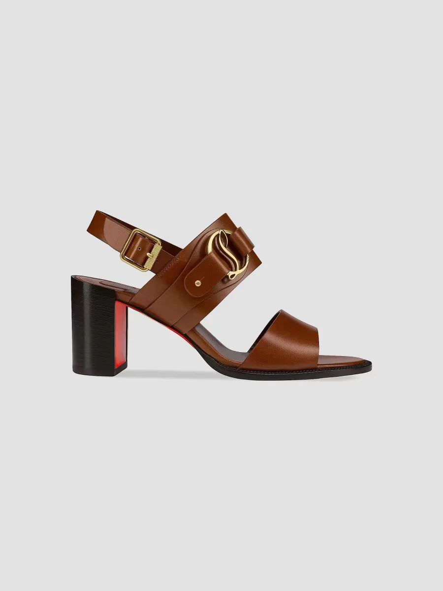 Her in Roma Patinated Calf Leather Block Sandals