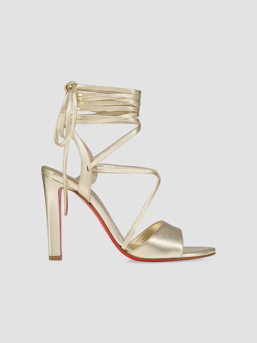 Fanny Randa 100MM Leather Sandals by Christian Louboutin