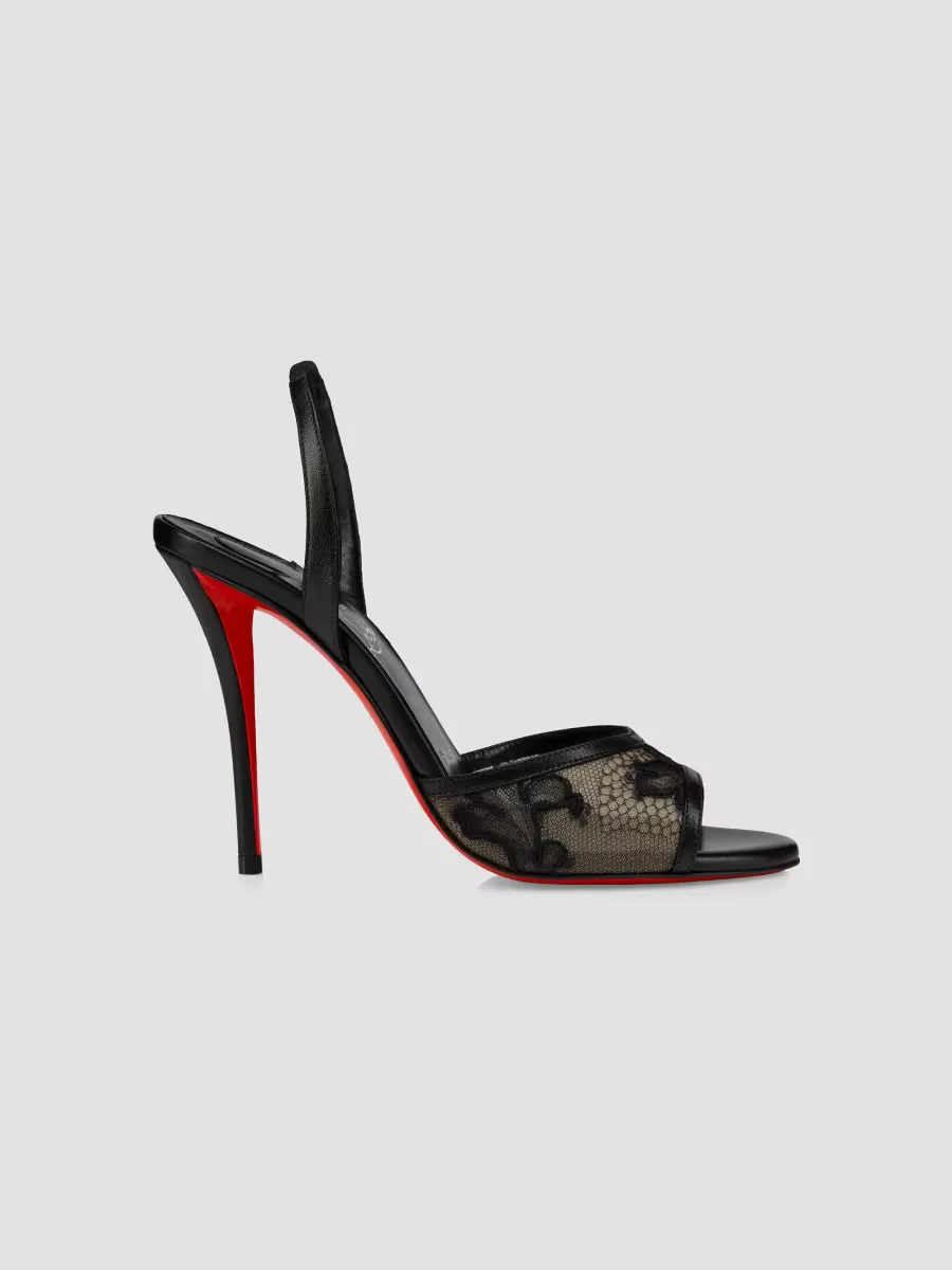 Miss Z Lace and Mesh Sling Sandals by Christian Louboutin