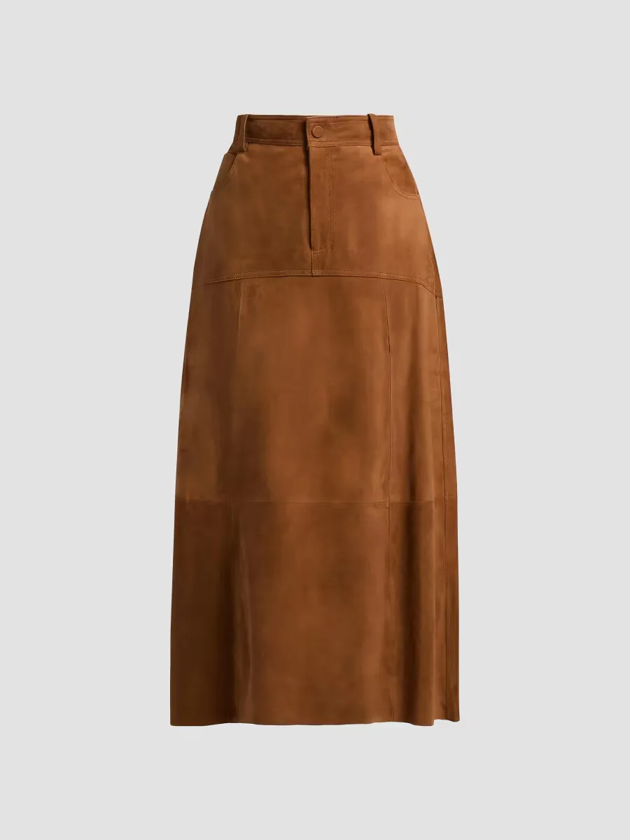 Massia Suede Midi-Skirt by ba & sh