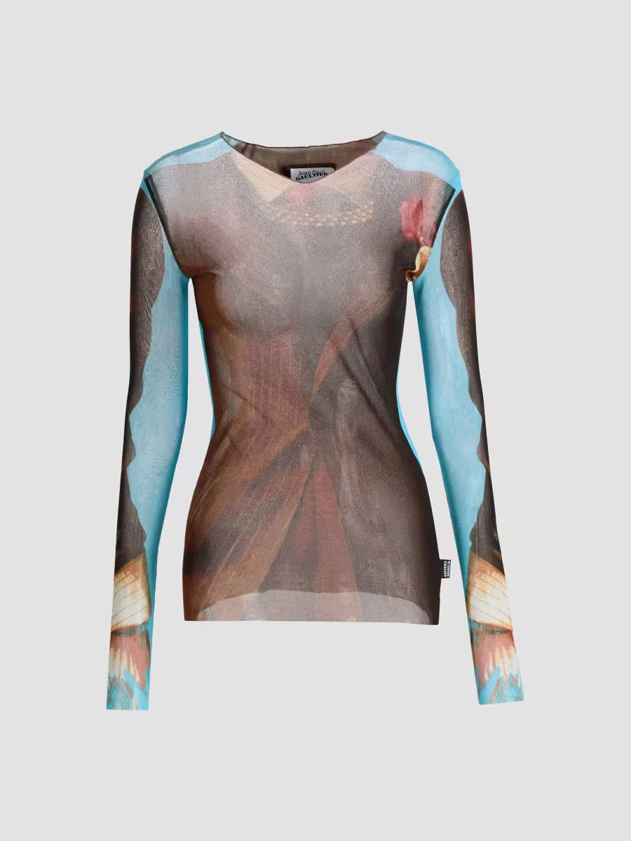Le Tennis Costume Printed Long-Sleeve Top by Jean Paul Gaultier