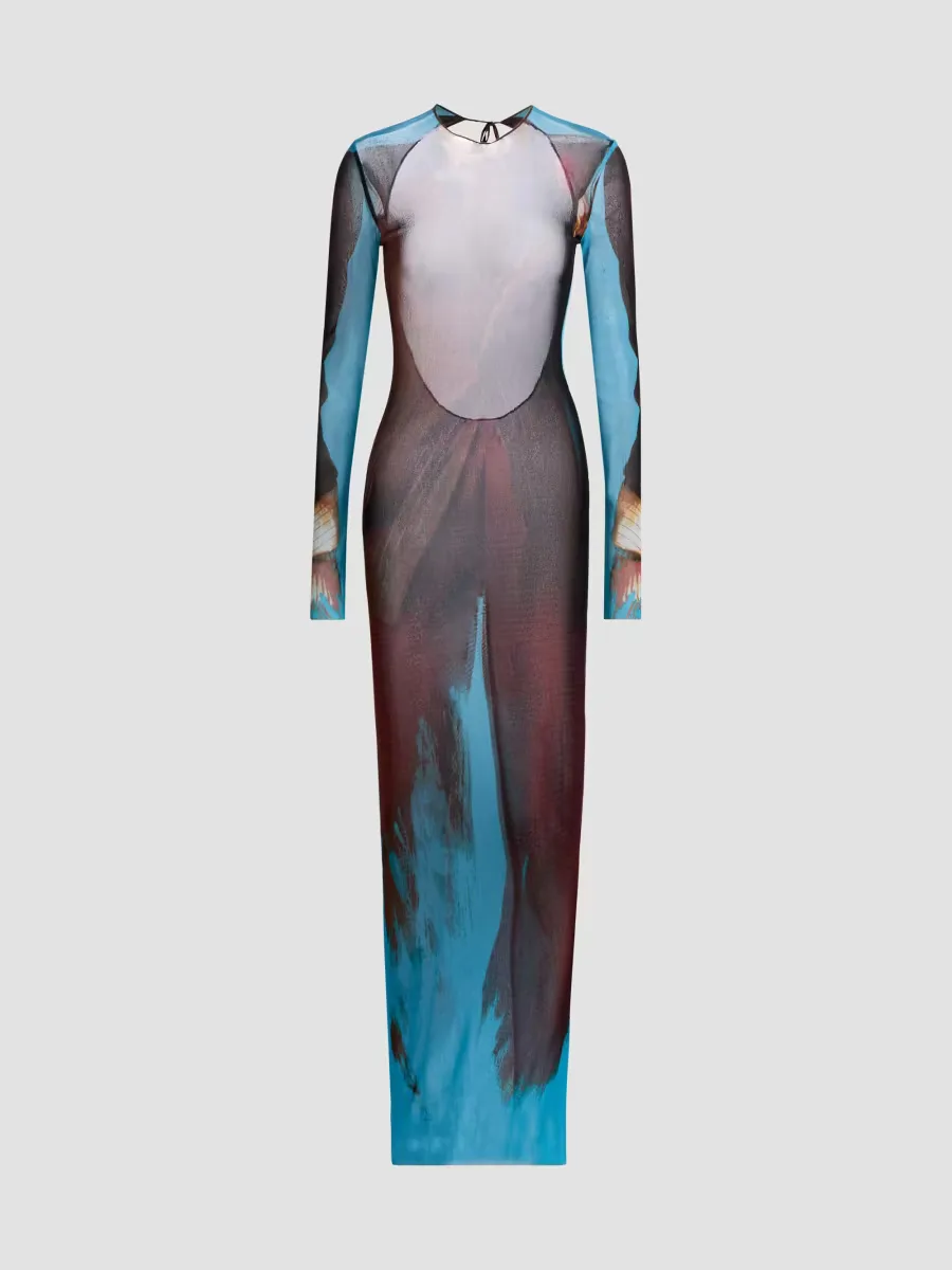 La Robe Tennis Costume Printed Maxi Dress by Jean Paul Gaultier