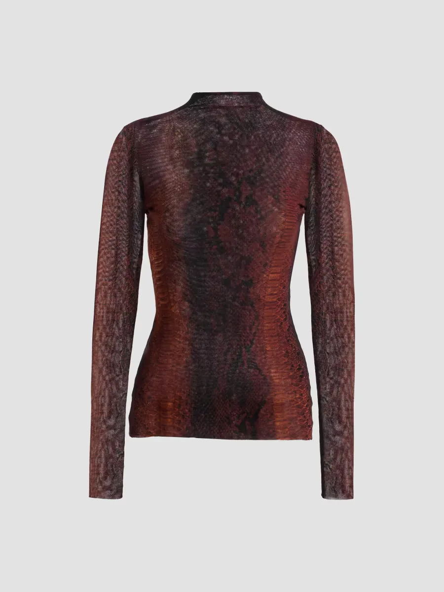 Snakeskin-Print Mesh Top by Jean Paul Gaultier