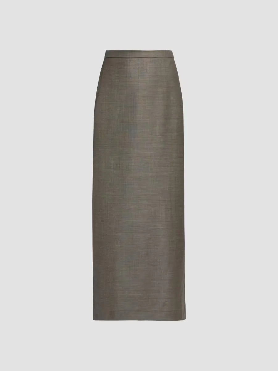 Cara Virgin Wool Pencil Midi-Skirt by Loulou de Saison