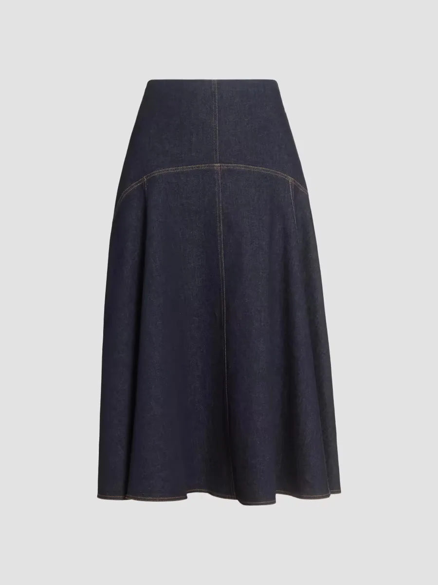 La Jupe Triangle De-Nmes Denim Midi-Skirt by JACQUEMUS