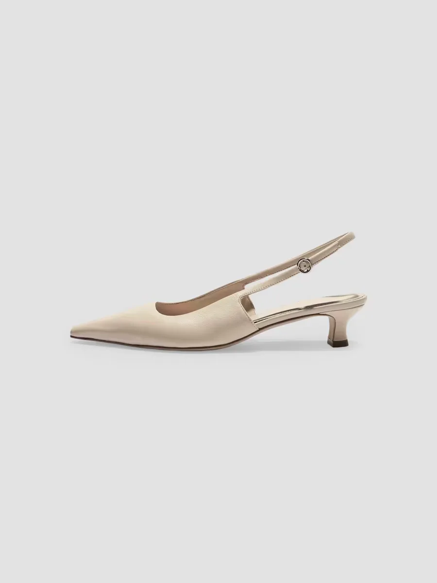 35MM Leather Slingback Pumps