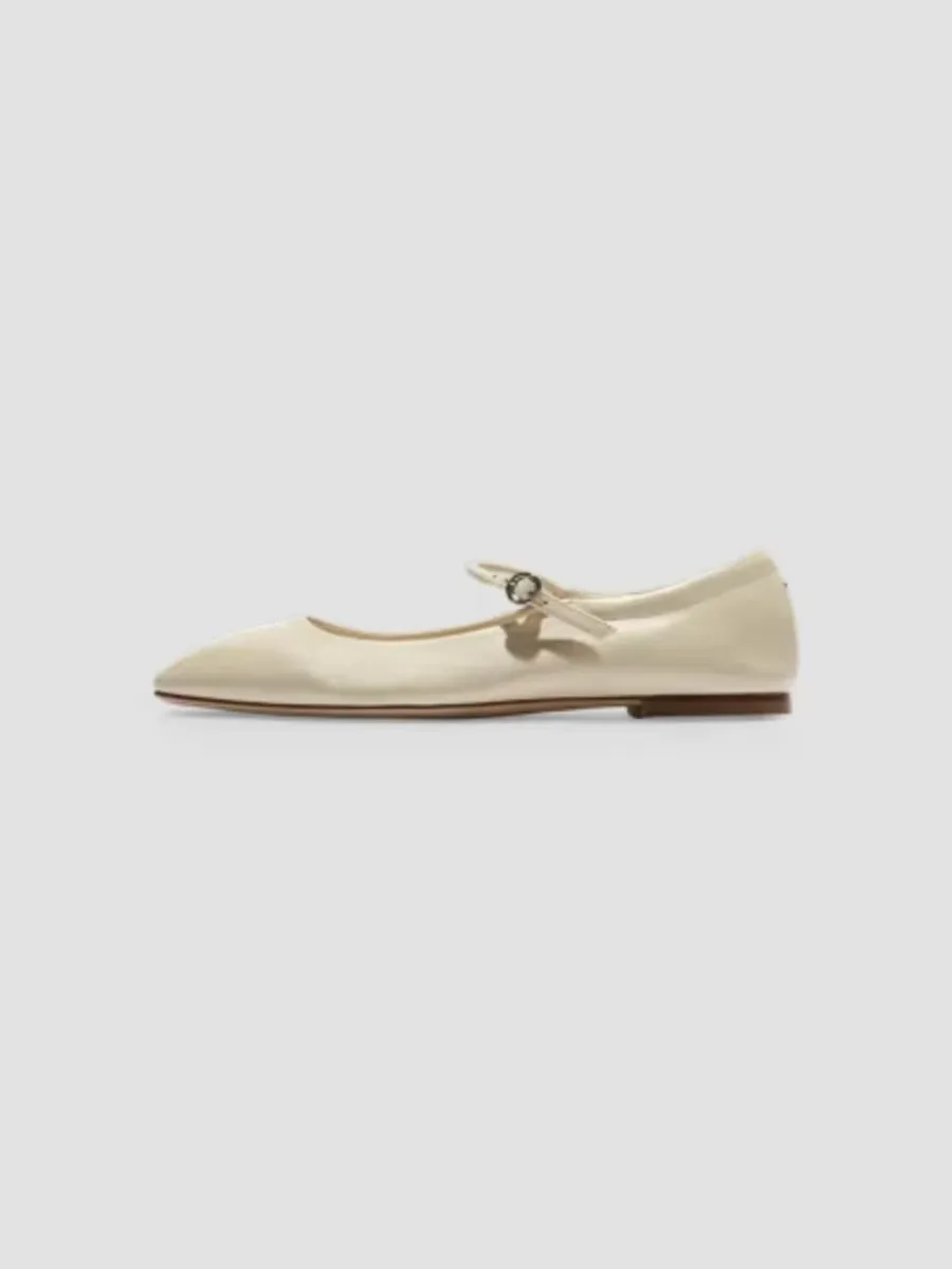 Leather Square-Toe Flats by Aeyde