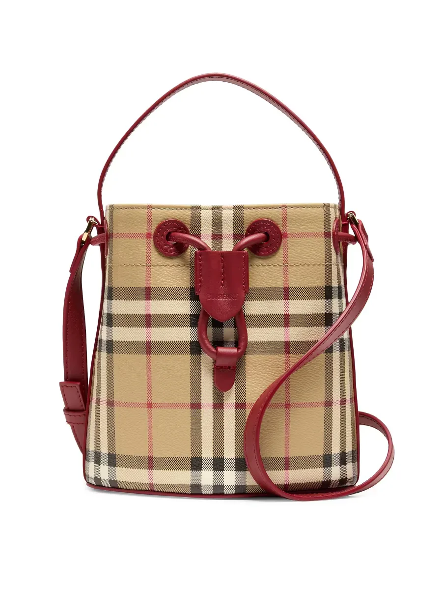 Mini Check Bucket Bag by Burberry