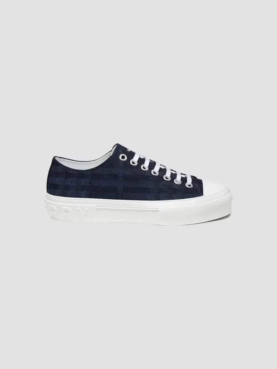 Jack Check Denim Low-Top Sneakers by Burberry