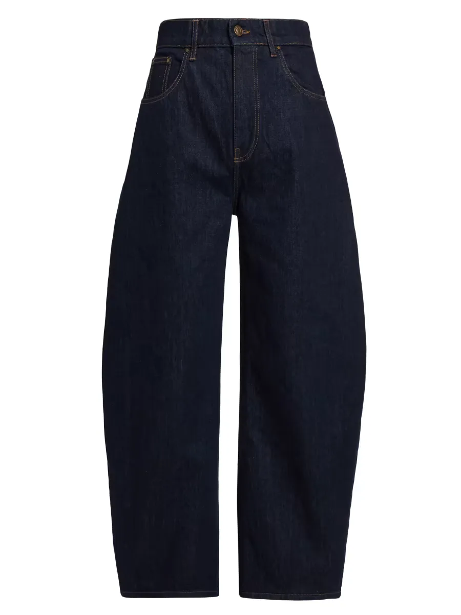 Rounded Barrel-Leg Jeans by A.W.A.K.E. MODE